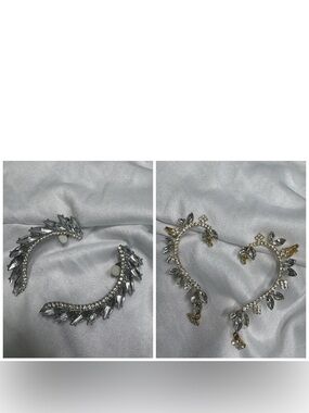 Rhinestone Ear Cuff earrings x2 pairs